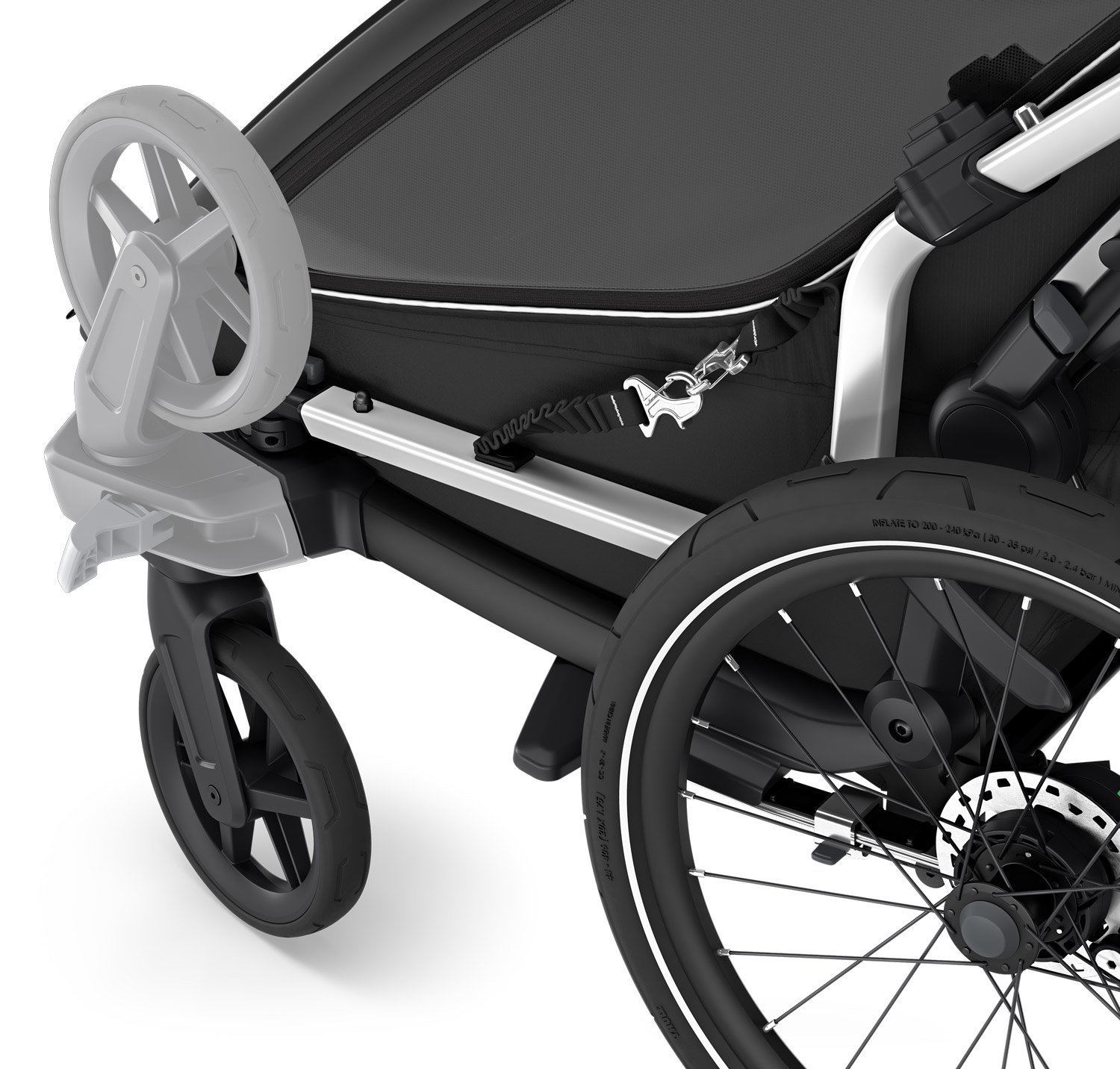 Remorque de vélo Thule pour 1 Enfant - Chariot Sport 2 Single - noir – Image 3