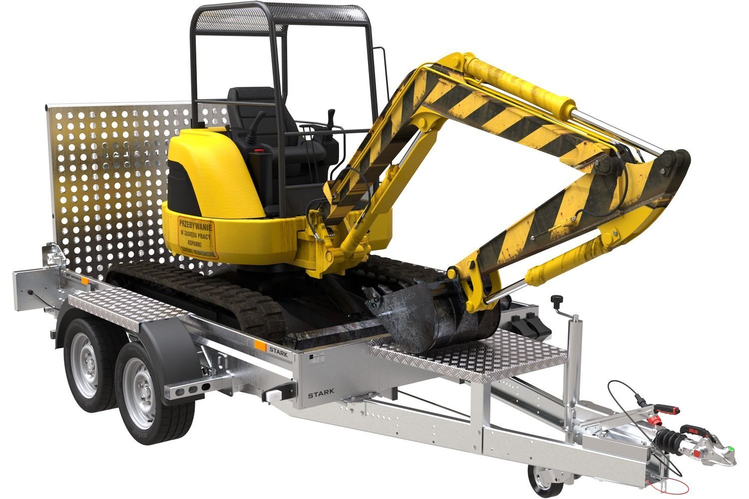 Remorque de chantier pour le transport d’une mini pelle – UNITRAILER STARK 3 260 – Image 2