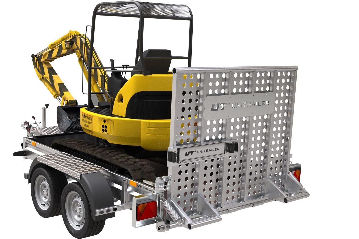 Remorque de chantier pour le transport d’une mini pelle – UNITRAILER STARK 3 260 – Image 9