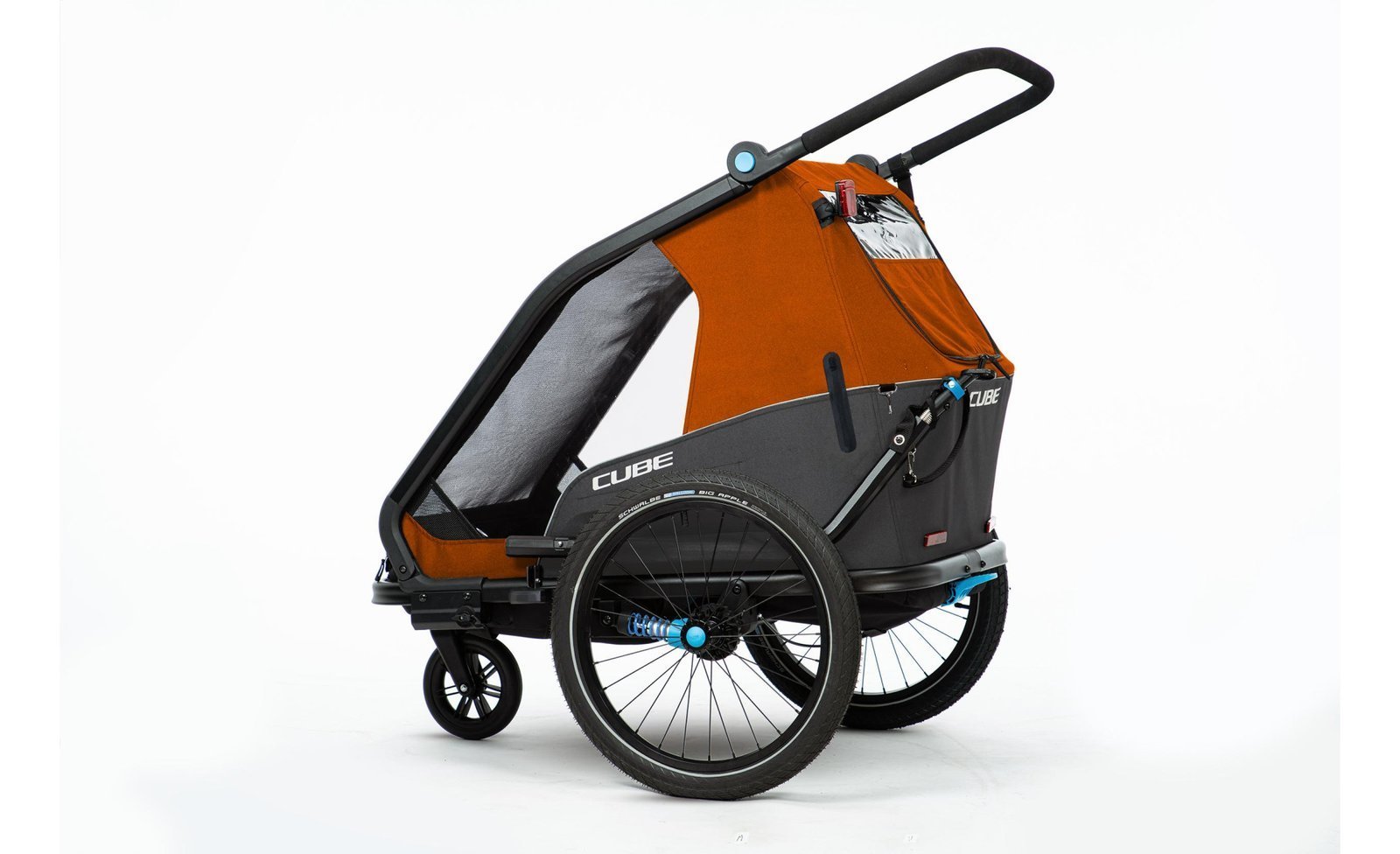 Remorque velo enfant CUBE Double CMPT Kinder - X Actionteam - grey´n´orange – Image 6