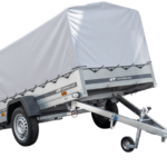 Remorque routière Garden Trailer 230 KIPP avec bâche haute, arceau et roue jockey 230x125