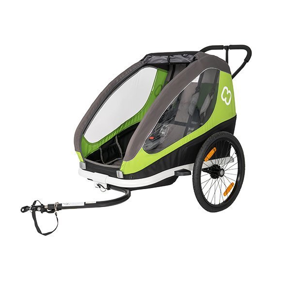 Hamax Traveller Bike Trailer for 2 Kids, incl. drawbar and buggy wheel - black/grey – Image 4
