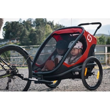 Remorque vélo charge 100 kg Hamax Outback pour 2 Enfants - rouge / noir – Image 10